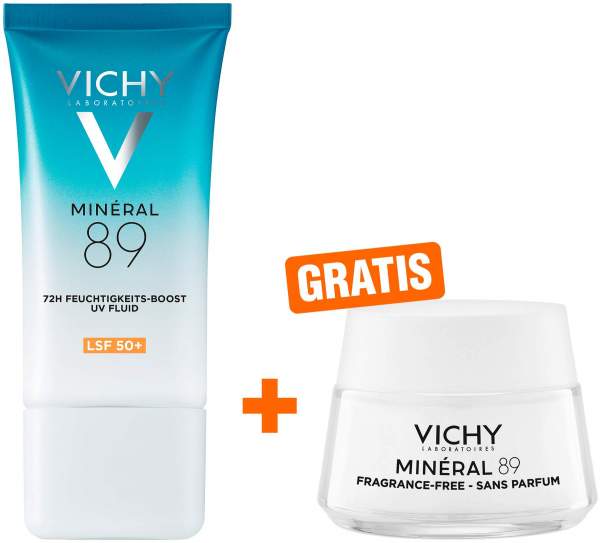 Vichy Mineral 89 Feuchtigkeits-Boost 50 ml Creme + gratis 72 h Feuchtigkeits Boost 15 ml Creme