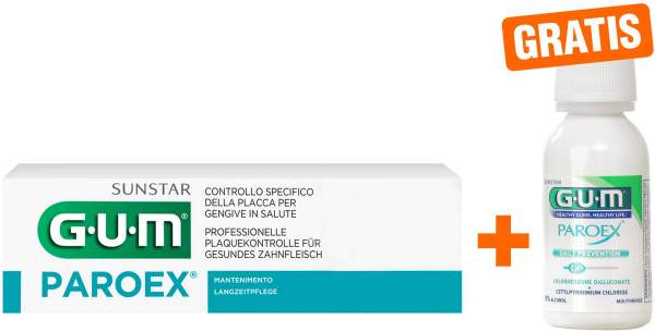 Gum Paroex 0,06% CHX Zahnpasta + gratis Mundspülung 30 ml