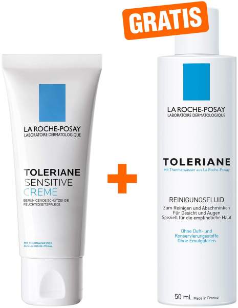 La Roche Posay Toleriane sensitive Creme 40 ml + gratis Toleriane Reinigungsfluid 50 ml