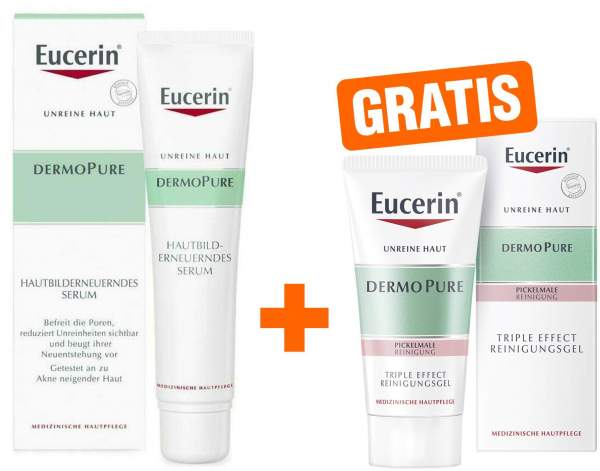 Eucerin DermoPure Hautbilderneuerndes Serum + gratis Triple Effect Reinigungsgel 5 ml