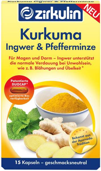 Zirkulin Kurkuma Ingwer &amp; Pfefferminze 15 Kapseln