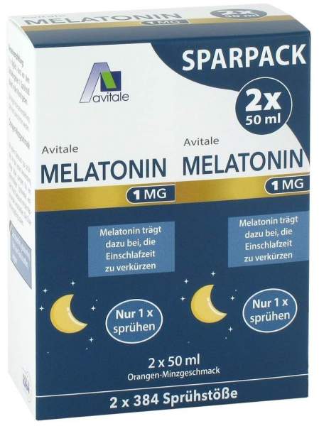 Melatonin 1 mg Einschlaf-Spray Sparpack 2 x 50 ml