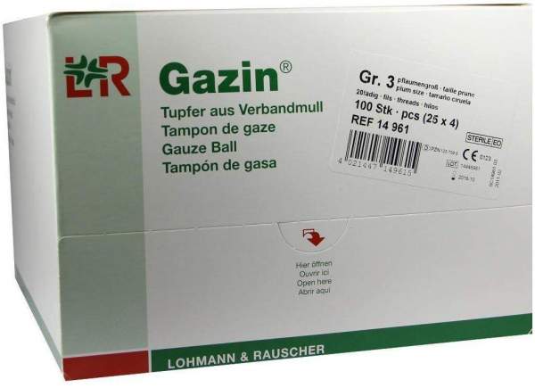 Gazin Tupfer Aus Verbandmull Pflaumengroß 100 Stück