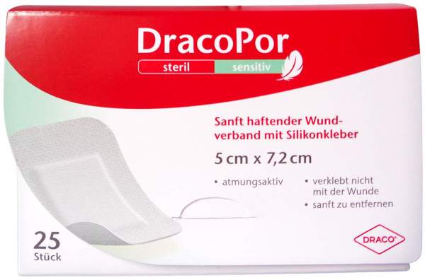 Dracopor Sensitiv 5x7,2 cm Steril M.Silikonkleber