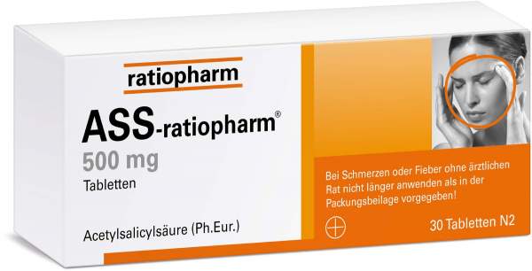 ASS Ratiopharm 500 mg 30 Tabletten