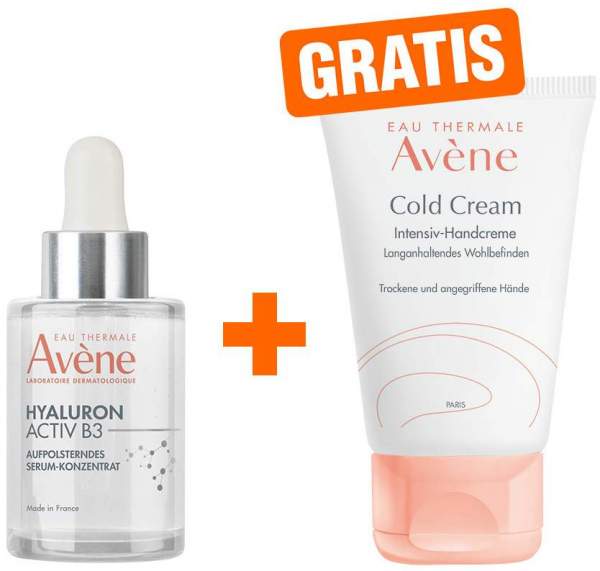 Avene Hyaluron Activ B3 aufpolsterndes Serum 30 ml + gratis Cold Cream Intensiv Handcreme 50 ml