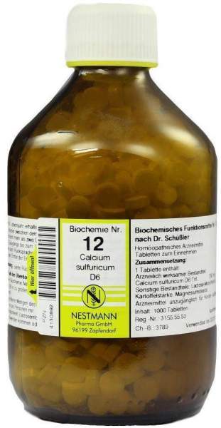 Biochemie 12 Calcium Sulfuricum D 6 1000 Tabletten