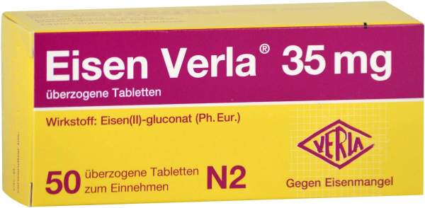 Eisen Verla 35 mg 50 überzogene Tablette