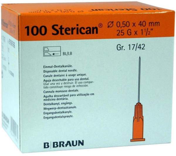 Sterican Dentalkanülen Luer 0,5 x 40 mm 100 Stück