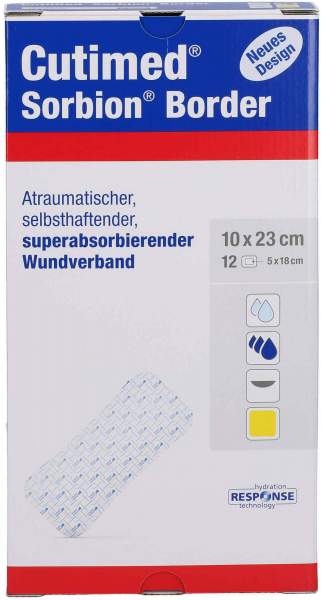 Cutimed Sorbion Border Wundauflage 10x23 cm Steril