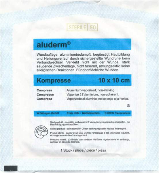 Aluderm Kompresse 10 X 10 cm 1 Kompresse