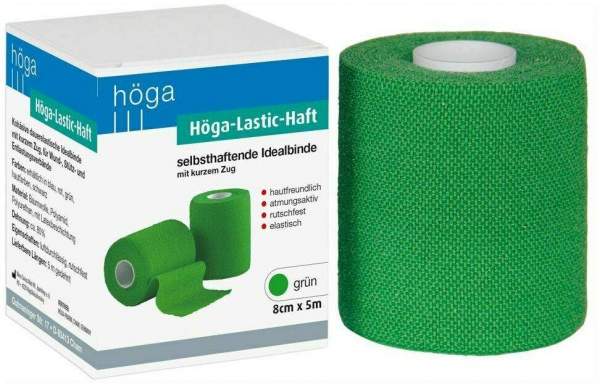 Höga Lastic Haft Binde 8cmx5m Grün
