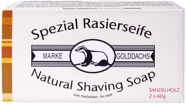Rasierseife Sandelholz 2er Pack Golddachs 2x60g