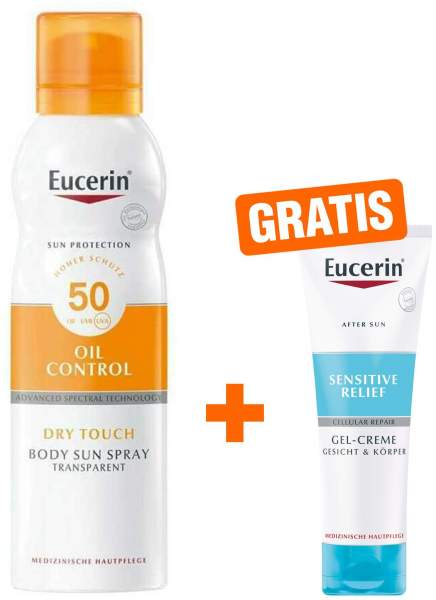Eucerin Sun Oil Control Dry Touch LSF 50 200 ml Spray + gratis Sensitive After Sun 50 ml