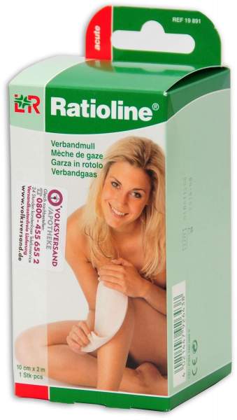 Ratioline Acute Verbandmull 10cmx2m Gerollt