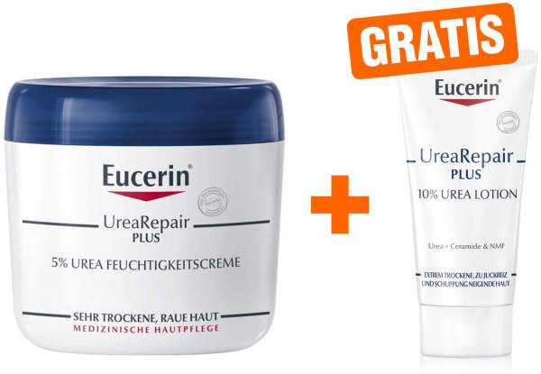 Eucerin UreaRepair Plus 450 ml Körpercreme 5% + gratis UreaRepair Plus Lotion 10% Urea 20 ml
