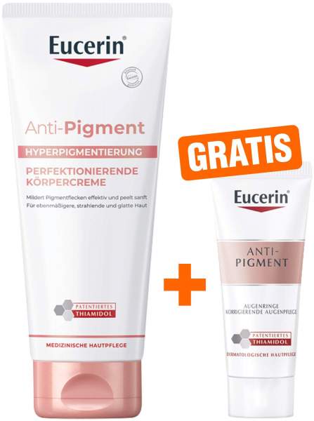 Eucerin Anti-Pigment Perfektionierende Körpercreme 200 ml + gratis Eucerin Anti-Pigment Augenpflege Augenringe 5 ml
