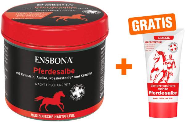 Ensbona Pferdesalbe classic 200 ml Salbe + Gratis Eimermachers echte Pferdesalbe 30 ml