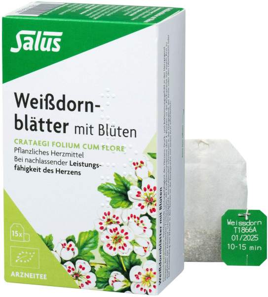 Weissdornblätter Mit Blüten Arzneitee Bio Salus 15 Filterbeutel