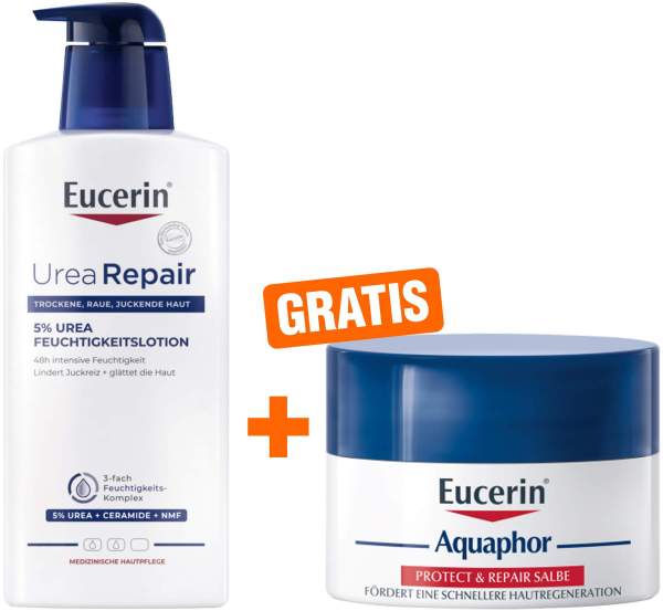 Eucerin UreaRepair Plus Lotion 5% 400 ml + gratis Aquaphor Repair-Salbe 7 ml