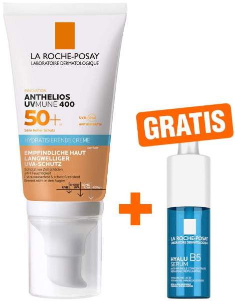 La Roche Posay Anthelios Hydratisierende getönte BB Creme UVMune 400LSF 50+ 50 ml + gratis Hyalu B5 Serum 10 ml