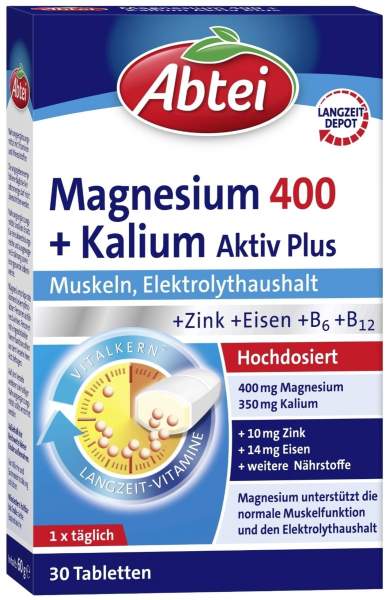 Abtei Magnesium 400+kalium 30 Tabletten