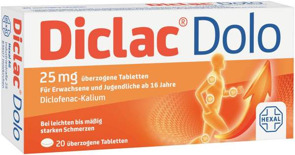 Diclac Dolo 25 mg 20 Überzogene Tabletten