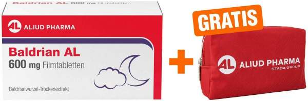 Baldrian AL 600 mg Filmtabletten 60 Stück + gratis Medikamententasche 1 Stück