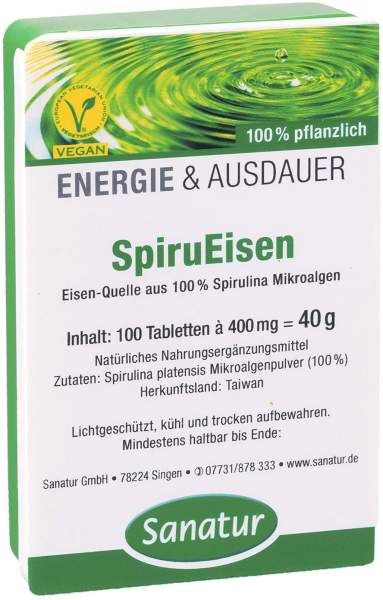 Spirueisen Eisen Spirulina 100 Tabletten
