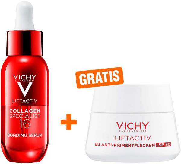 Vichy Liftactiv Collagen Specialist 16 Bonding Serum 30 ml + gratis Liftactiv B3 Anti-Pigmentflecken LSF50 15 ml