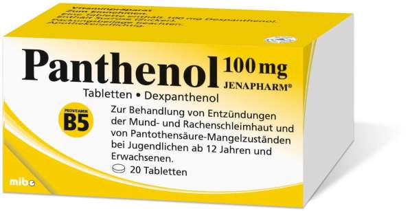 Panthenol 100 mg Jenapharm 20 Tabletten