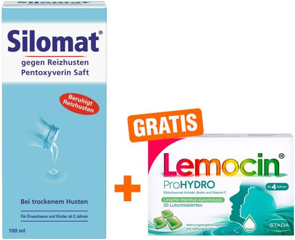 Silomat gegen Reizhusten 100 ml Saft + gratis Lemocin ProHydro 20 Lutschtabletten