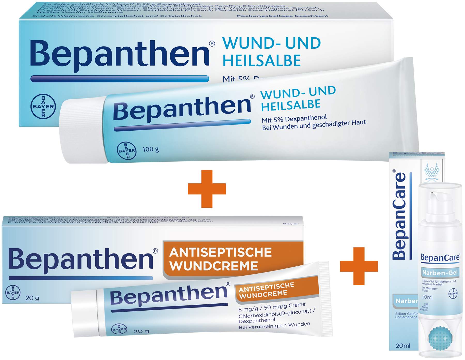 Bepanthen Wund u Heilsalbe 100 g + Bepanthen Antiseptische Wundcreme 2 ...