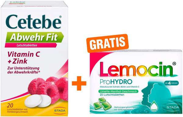 CETEBE Abwehr Fit Lutschtabletten + gratis Lemocin ProHydro 20 Lutschtabletten