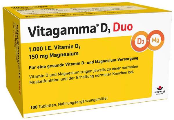 Vitagamma D3 Duo 1.000 I.E Vitamin D3 150 mg Magnesium 100 Tabletten