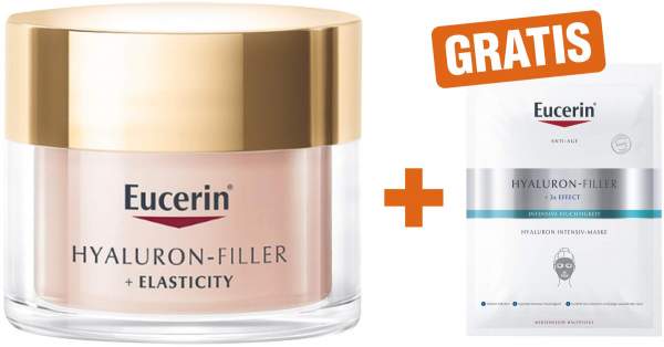 Eucerin Anti Age Hyaluron Filler + Elasticity Rosé LSF30 50 ml + gratis Anti Age Hyaluron Filler Intensiv Maske 1 Stück