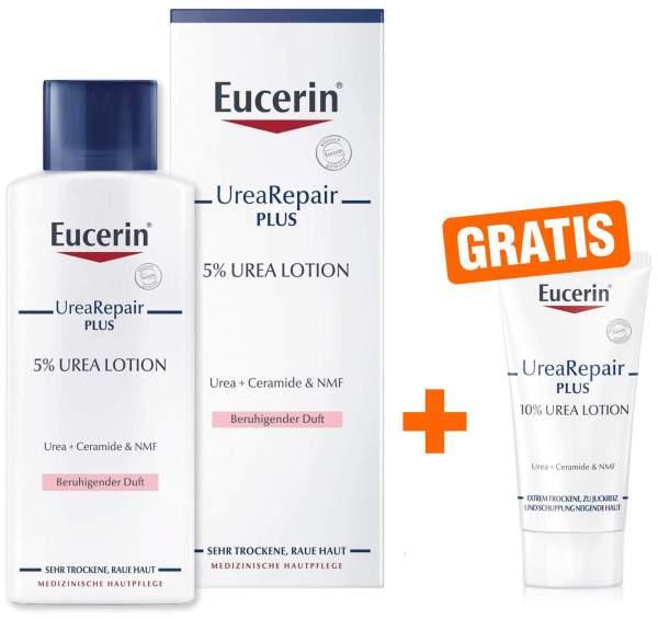Eucerin UreaRepair Plus Lotion 5 % mit Duft 250 ml + gratis UreaRepair Plus Lotion 10% Urea 20 ml
