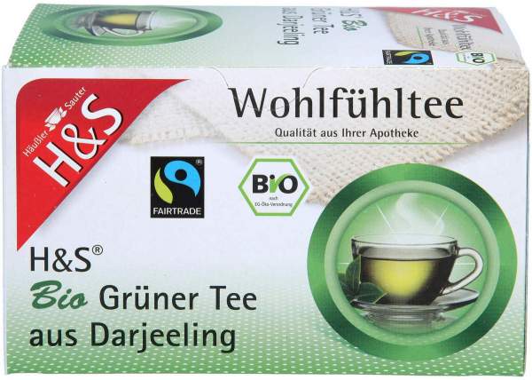 H&amp;S Bio Grüner Tee Aus Darjeeling Filterbeutel 20 X 2 G
