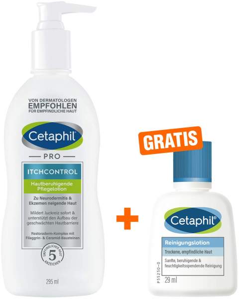 Cetaphil Pro Itch Control Pflegelotion 295 ml + gratis Reinigungslotion 29 ml