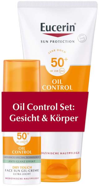 Eucerin Sun Oil Control Set Gesicht 50 ml + Körper 200 ml LSF 50+ 1 Set