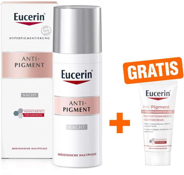 Eucerin Anti-Pigment Nachtpflege 50 ml Creme + gratis Anti-Pigment Perfektionierende Körpercreme 20 ml