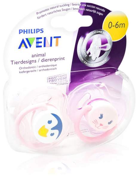 Avent Beruhigungssauger 0 - 6 Monate Tiermotive 1 Stück