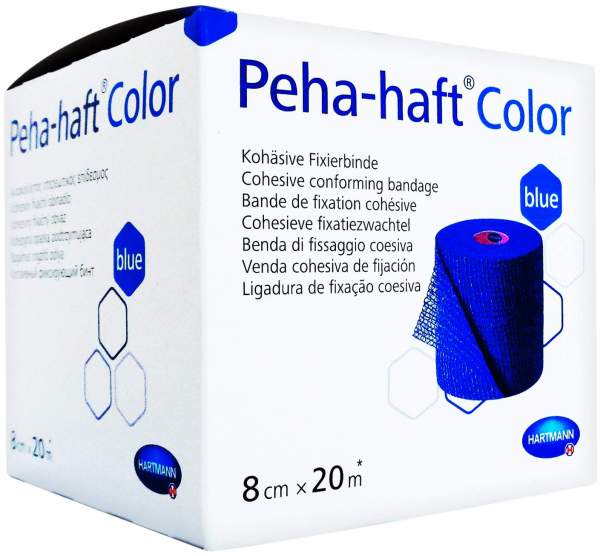 Peha-Haft Color Fixierbinde Latexf.8 Cmx20 M Blau