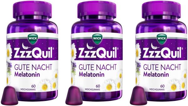 WICK ZzzQuil Gute Nacht 3 x 60 Weichgummis