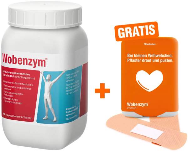 Wobenzym 800 magensaftresistente Tabletten + gratis Pflasterbox zu Wobenzym 1 Stück