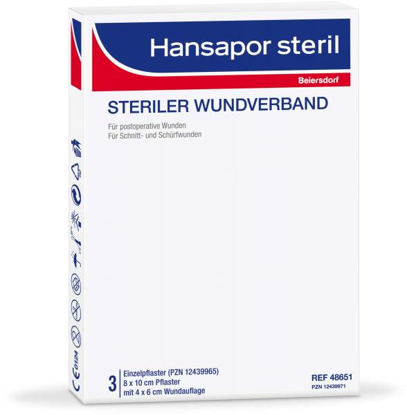 Hansapor Steril Wundverband 8 X 10 cm 3 Verband