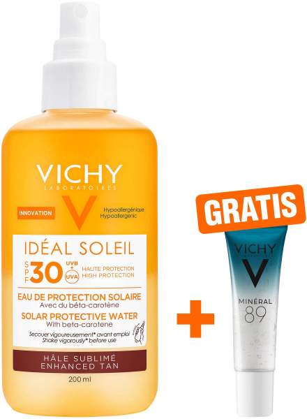 Vichy Ideal Soleil Sonnenspray bräunungsintensivier. LSF30 200 ml + gratis Mineral 89 10 ml