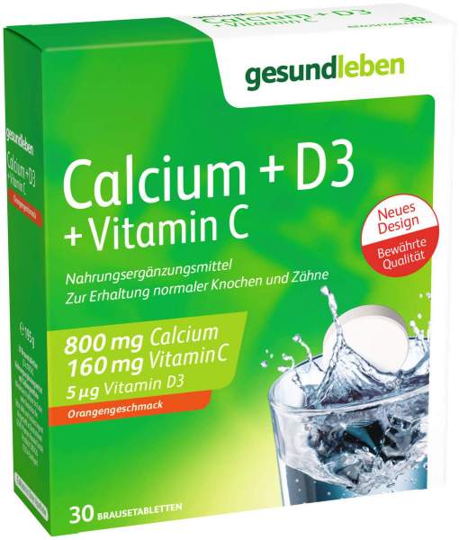 Gesund Leben Calcium 800 mg + D3 + Vitamin C Brausetabletten