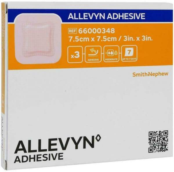 Allevyn Adhesive 7,5x7,5 cm Haftende Wundauflage