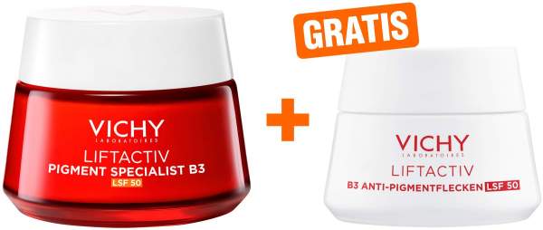 Vichy Liftactiv B3 Anti-Pigmentflecken LSF 50 Creme 50 ml + gratis Vichy Liftactiv B3 Anti-Pigmentflecken LSF 50 15 ml